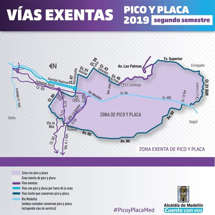 Vías exentas de Pico y Placa Vías exentas de Pico y Placa